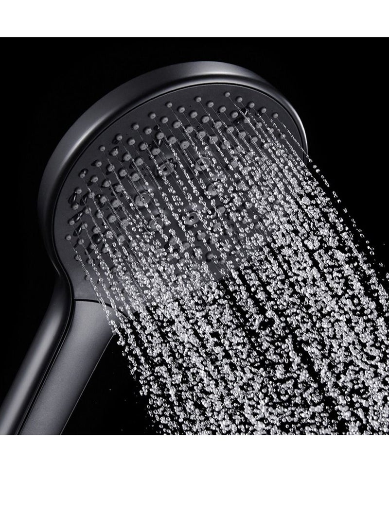 High-Pressure Shower Head with Handheld, 3 Mode Spray Showerhead, 5 Inch Large Face, Black Handheld Head, Adjustable Bracket Holder