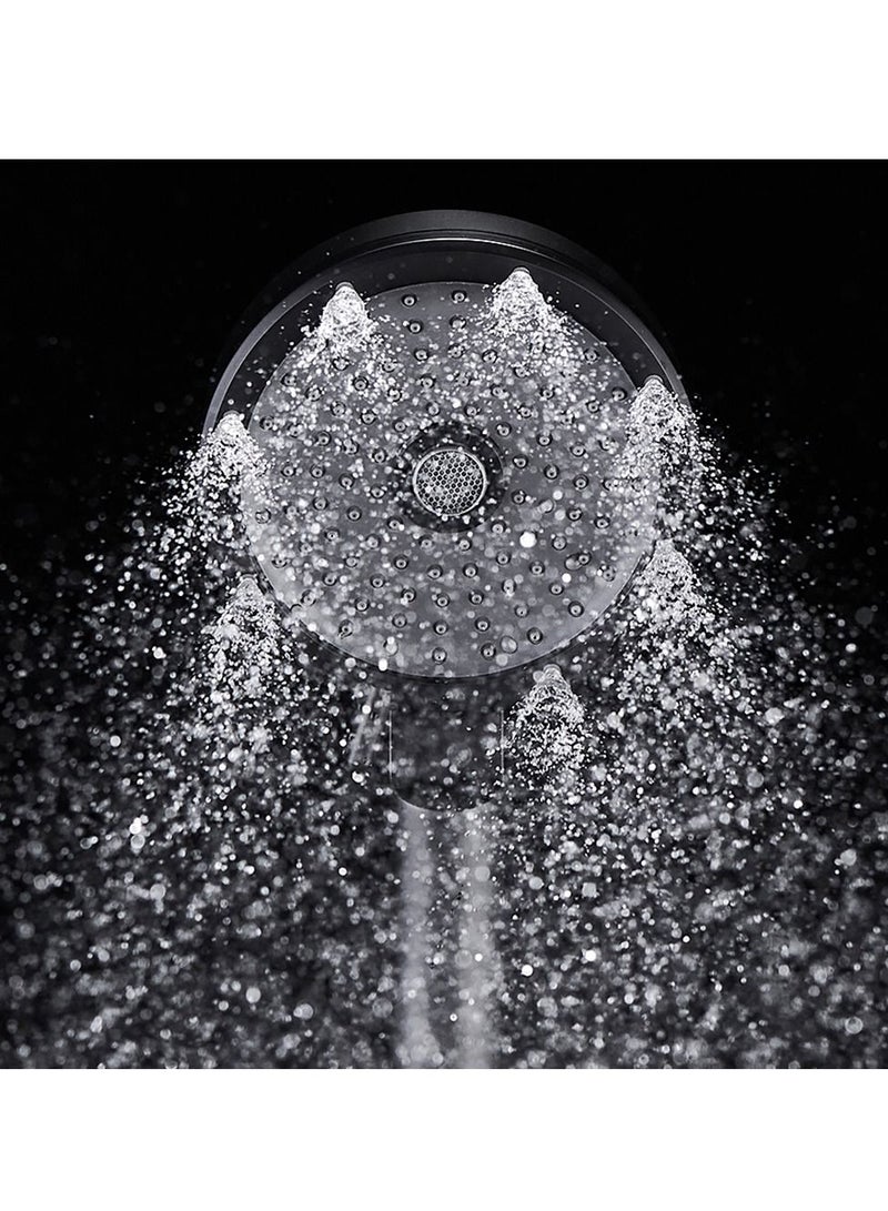 High-Pressure Shower Head with Handheld, 3 Mode Spray Showerhead, 5 Inch Large Face, Black Handheld Head, Adjustable Bracket Holder