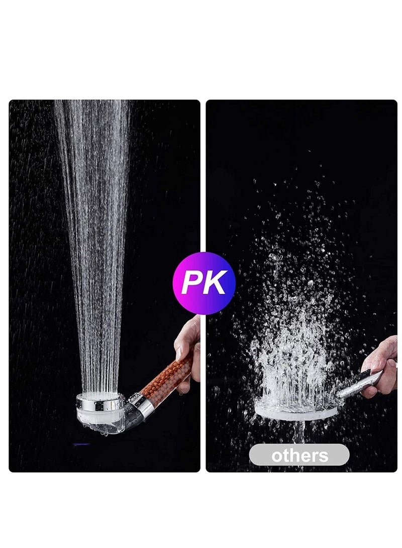 Shower Head LED Color Changing, Filter Filtration High Pressure Water Saving Spray Handheld Showerheads for Dry Skin & Hair with Temperature-Controlled Heads