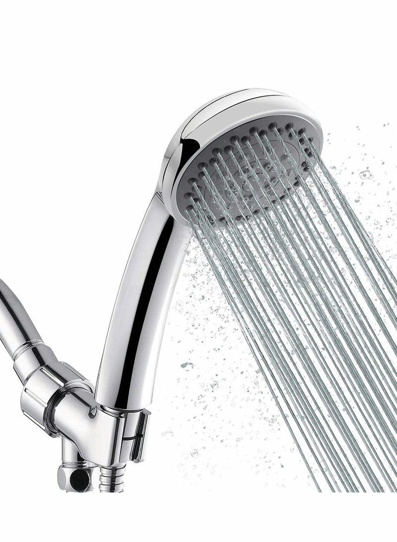 Handheld Shower Head, 5 Settings High Pressure Powerful Water Spray Shower Head with Stainless Hose and Adjustable Mount - Ideal Against Low Pressure Water Flow