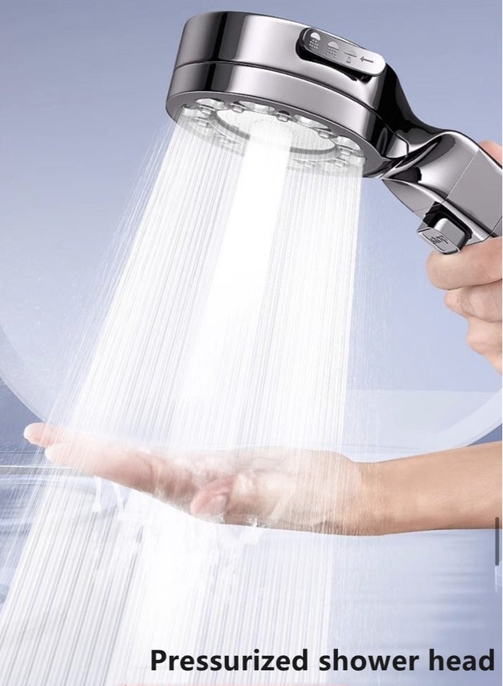 1-Set Bathroom Shower Head Set ABS Grey 26x8 Centimeter