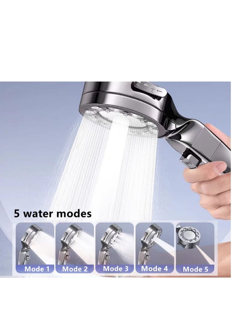 1-Set Bathroom Shower Head Set ABS Grey 26x8 Centimeter