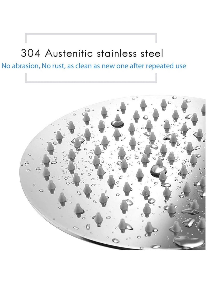 Rain Shower Head, 8 Inch Round High Pressure Showerhead, Ultra-Thin Stainless Steel 304 High Flow Rainfall Shower Head with Shower Arm