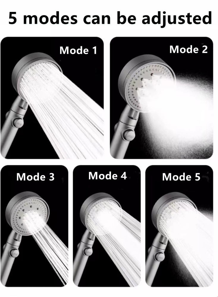 1-Set Bathroom Hot And Cold Faucet Set Shower Head Set Grey