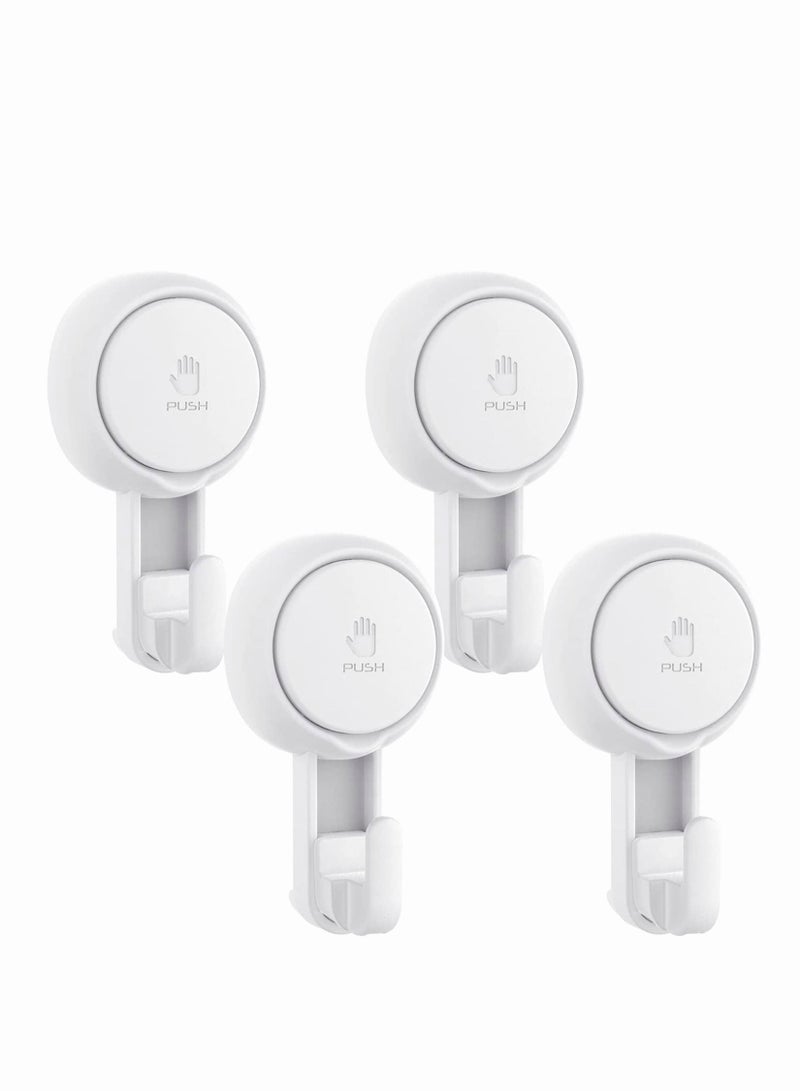 Suction Cup Hooks for Shower Heavy Duty Shower Suction Hooks (4 Pack) Waterproof Shower Hooks for Reusable Vacuum Suction Hooks for Bathroom Kitchen