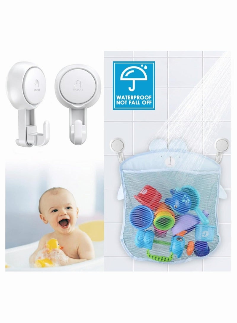 Suction Cup Hooks for Shower Heavy Duty Shower Suction Hooks (4 Pack) Waterproof Shower Hooks for Reusable Vacuum Suction Hooks for Bathroom Kitchen