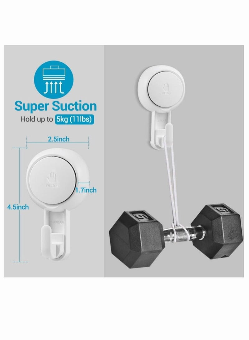 Suction Cup Hooks for Shower Heavy Duty Shower Suction Hooks (4 Pack) Waterproof Shower Hooks for Reusable Vacuum Suction Hooks for Bathroom Kitchen