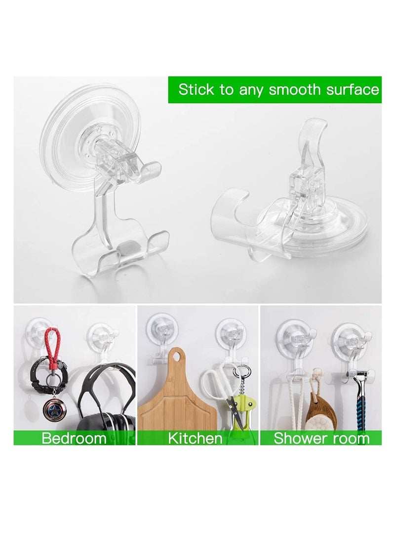 Shower Suction Cup Hooks, 4 Pack Razor Holder for Inside Shower Removable Reusable Wall Hangers for Bathroom, Waterproof Powerful Vacuum Suction Cup Hooks for Towel, Key Bag, Bathrobe, Kitchen