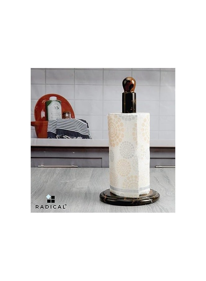 RADICALn Paper Towel Holder Black and Brown Handmade Marble Kitchen Towels Rack Roll Stand Wrapping