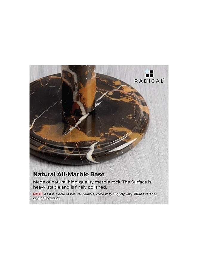 RADICALn Paper Towel Holder Black and Brown Handmade Marble Kitchen Towels Rack Roll Stand Wrapping