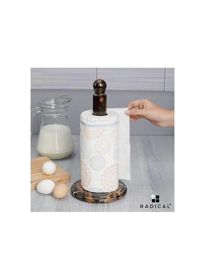 RADICALn Paper Towel Holder Black and Brown Handmade Marble Kitchen Towels Rack Roll Stand Wrapping