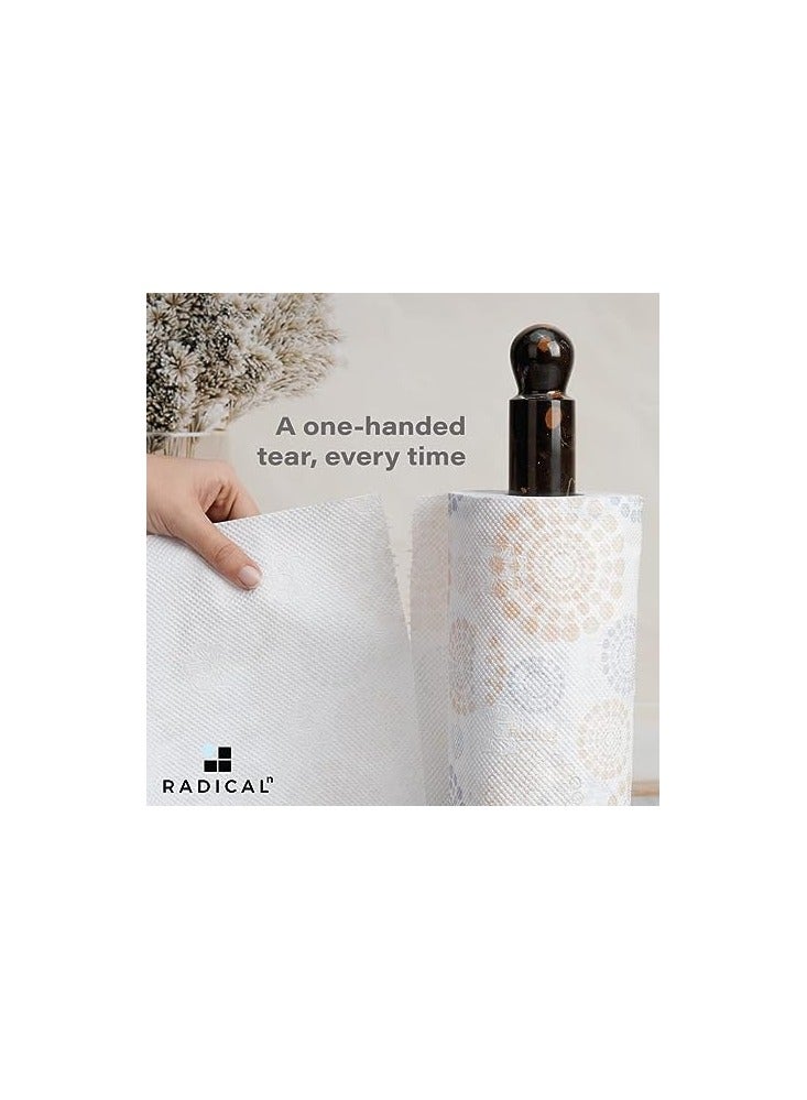 RADICALn Paper Towel Holder Black and Brown Handmade Marble Kitchen Towels Rack Roll Stand Wrapping