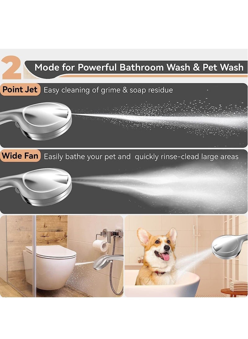 Filtered Shower Head 3 piece set, 15 Stage Handheld Filter for Hard Water, 10 Modes High Pressure Water with 60
