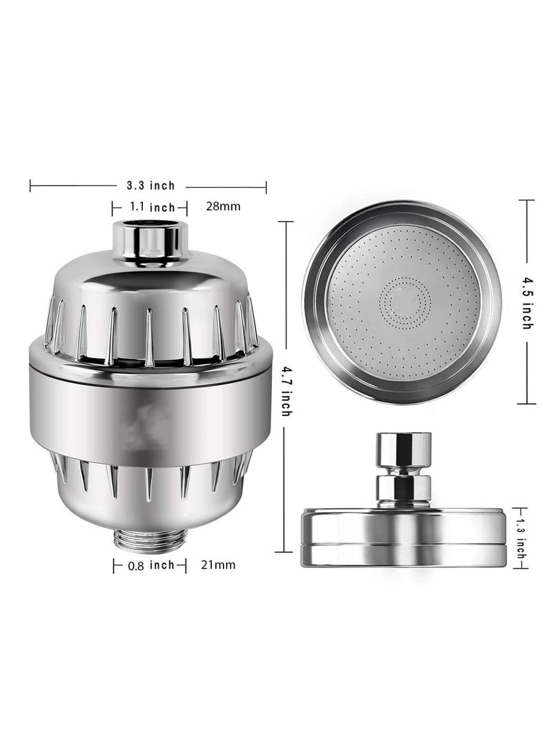 20 Stage Shower Filter Luxury Filtered Head Set for Hard Water Removes Chlorine and Harmful Substances Showerhead High Output