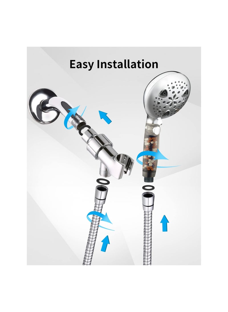 Shower Head, High Pressure Handheld Showerhead with Filter, 9-Mode Spray Showerhead, Effective Water Pressure Control, for Dry Skin & Hair, for Cleaning Pets, Bathrooms, Blankets Etc.(1 Pack)