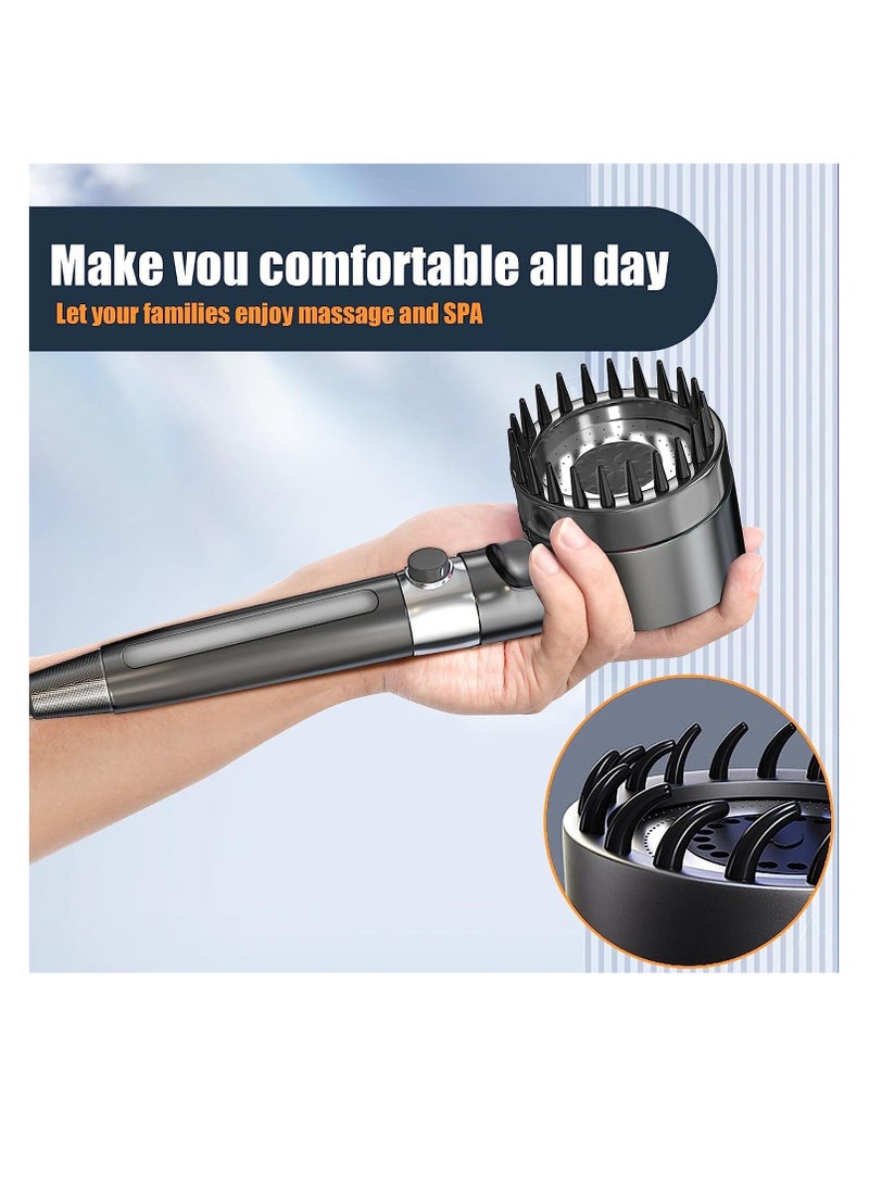 Shower Head with Handheld, High Pressure 3-mode Shower Head Combo, Massage Scalp, with Filter Component to Filter and Adsorb Impurities 59″ Replacement Hose (Grey)