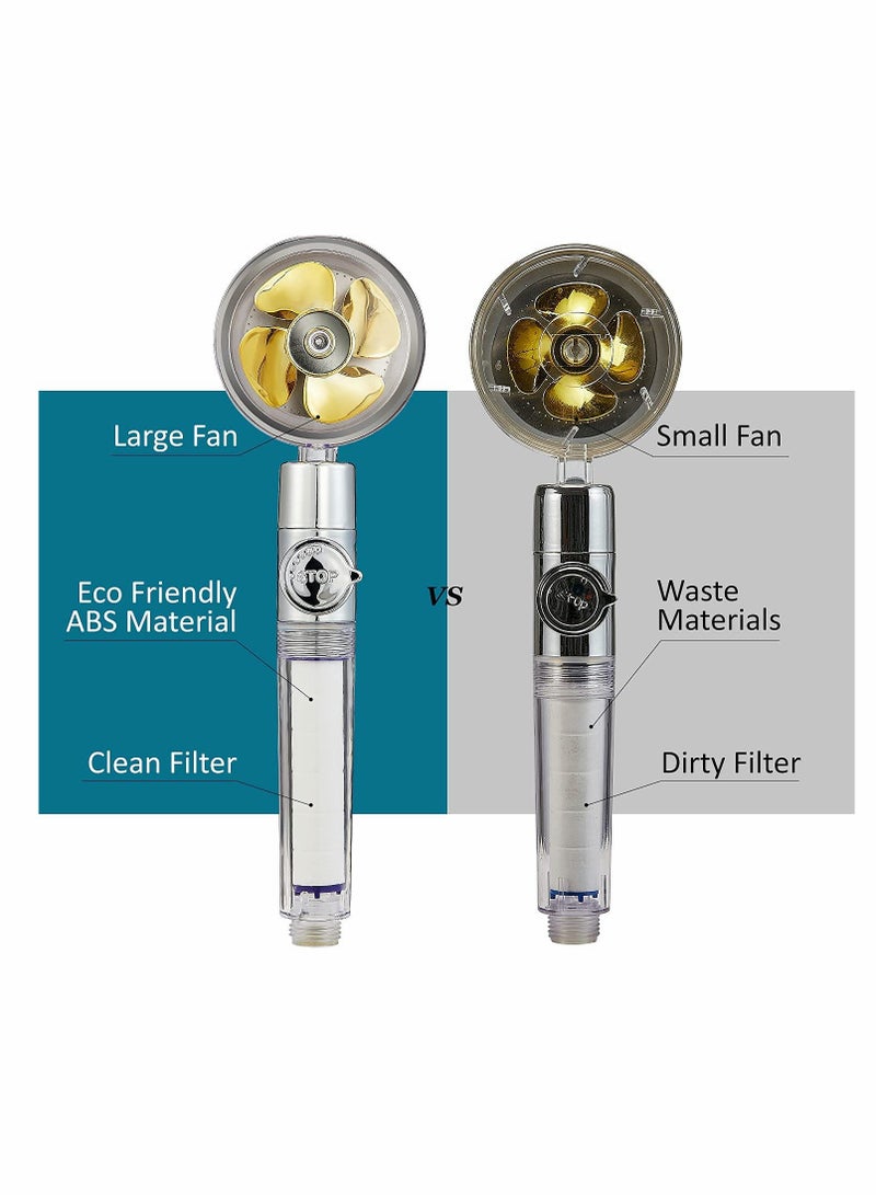 Handheld Turbo Fan High Pressure Shower Head With Filter Supercharged Household Net Celebrity Small Waist Shower Head Shower Rain Filter Shower Head