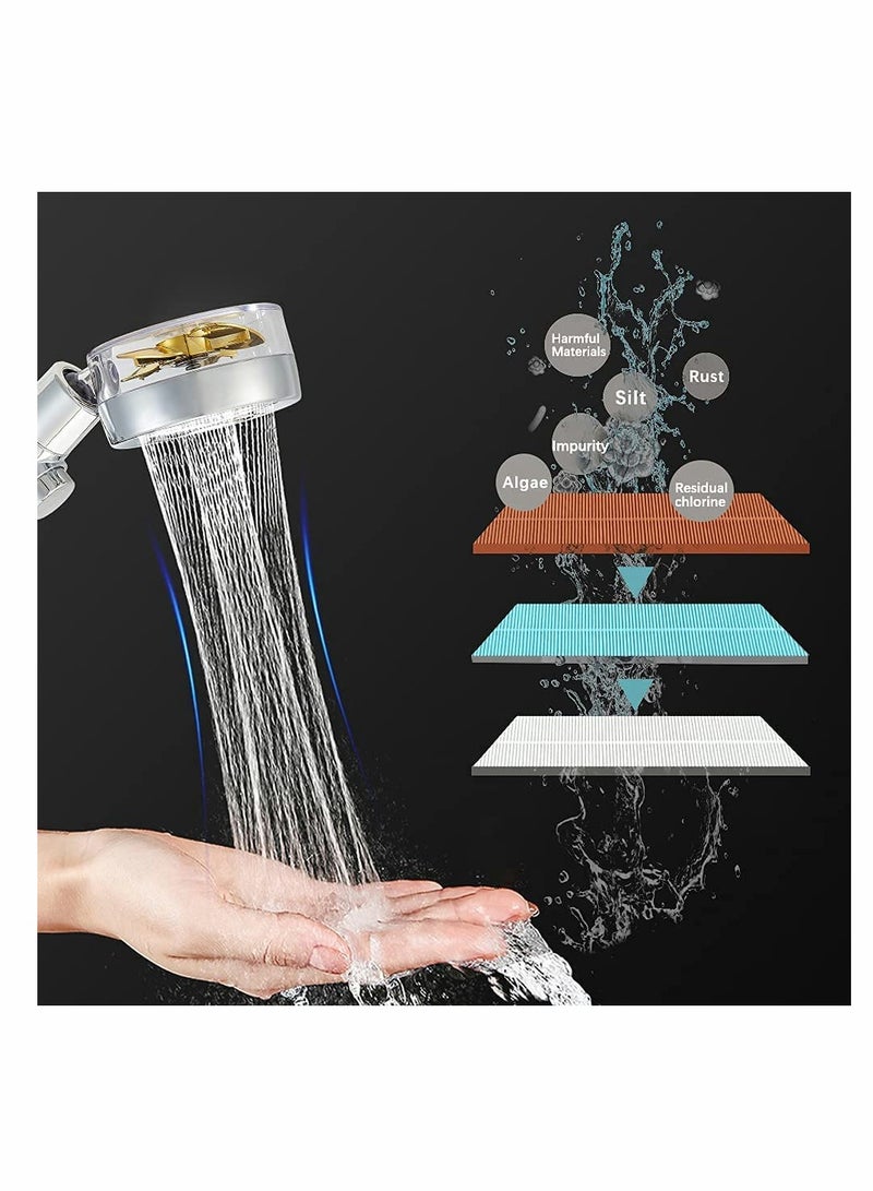 Handheld Turbo Fan High Pressure Shower Head With Filter Supercharged Household Net Celebrity Small Waist Shower Head Shower Rain Filter Shower Head