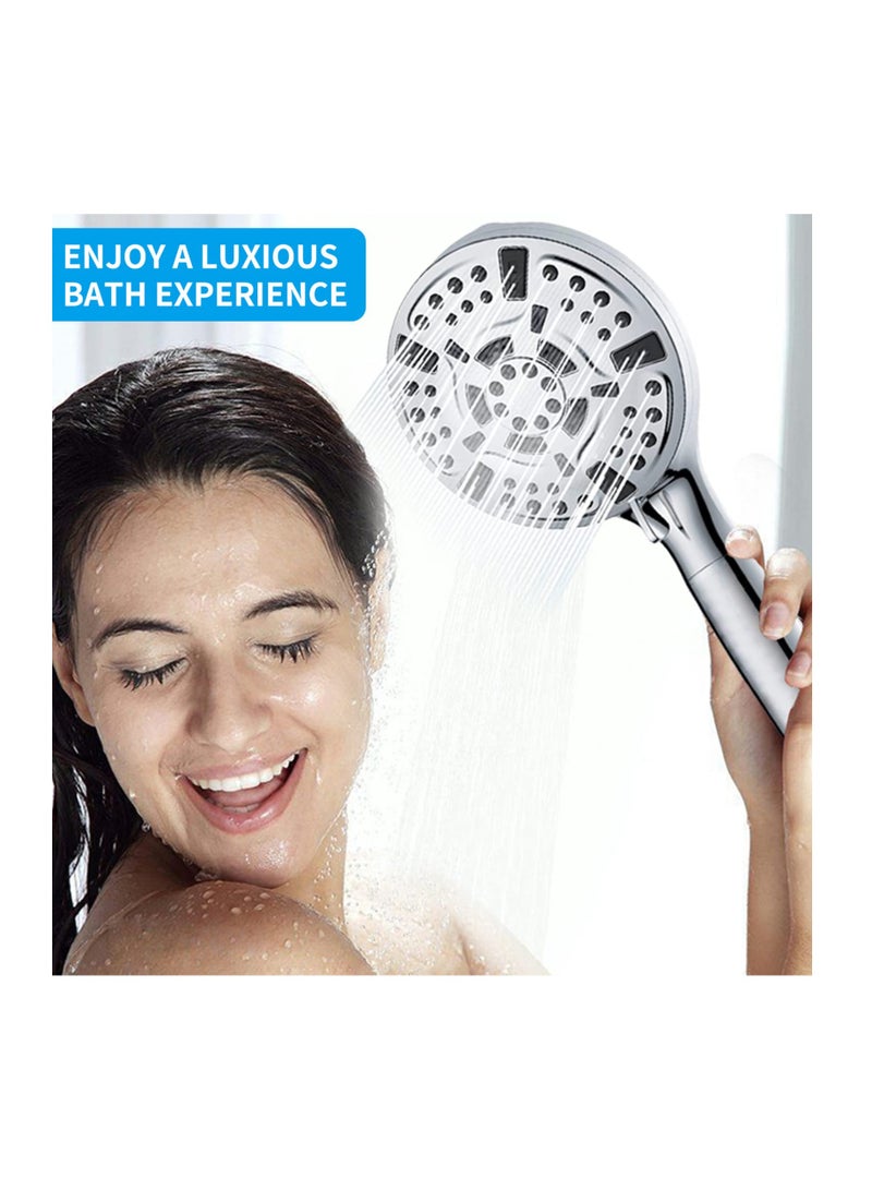 Filtered Shower Head with Handheld, High Pressure Shower Head with Filters for Hard Water, 10 Modes Water Saving Shower Heads, Built-in Power Wash to Clean Tubs Tiles Walls Pets
