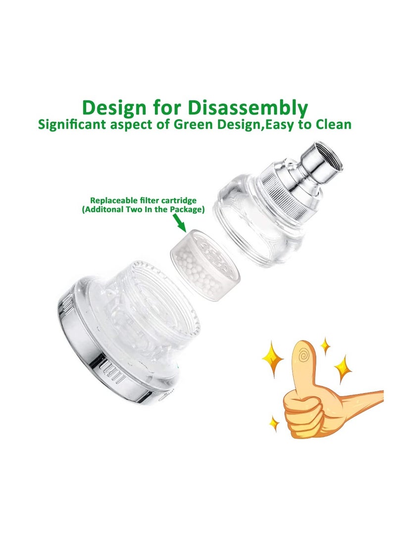 Filtered Shower Head, 2 in 1 Vitamin C Filtered Fixed Shower Head for Anti Hair Fall and Soft Skin, High Pressure Purifying Hard Water Softener Remove Chlorine and Harmful Substances