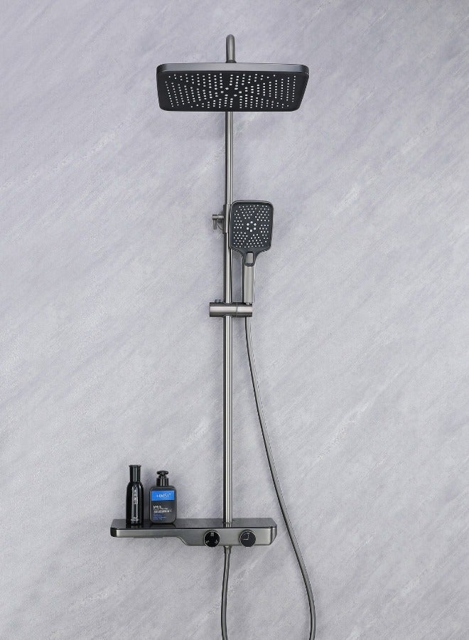 Gun Grey luxury shower mixer rainfall shower system full set for bathroom