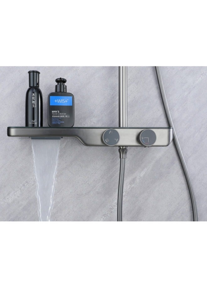 Gun Grey luxury shower mixer rainfall shower system full set for bathroom