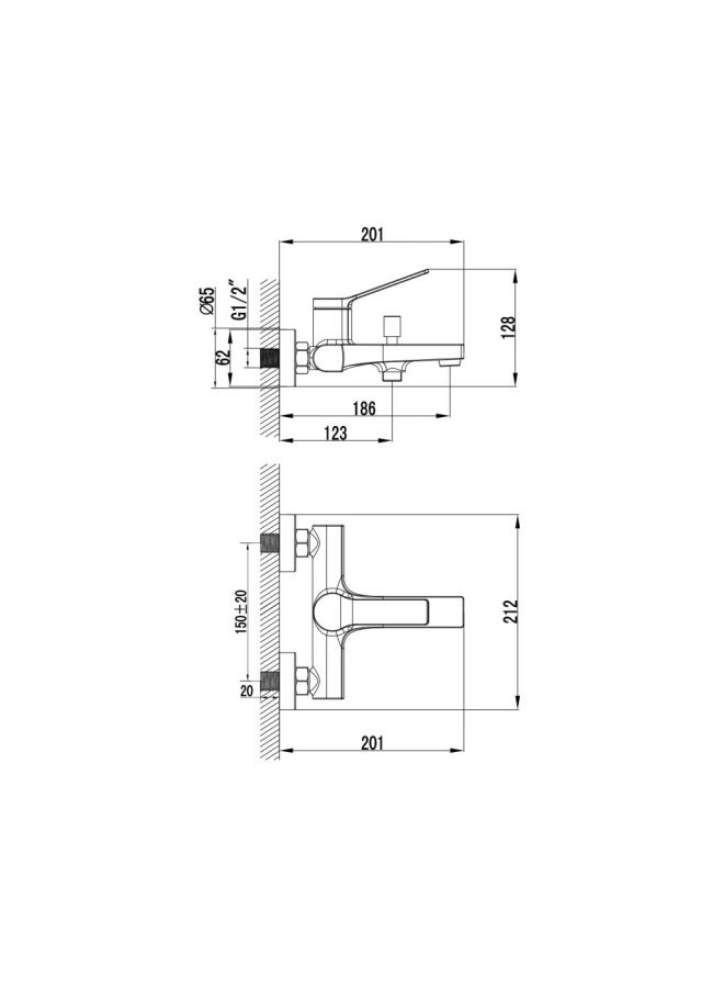 Milano Monte Bath Shower Mixer With Shower Set