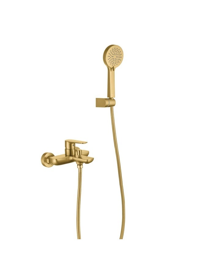 Milano Calli Wall Mounted Bath Shower Mixer Set Snow Gold - Made In China