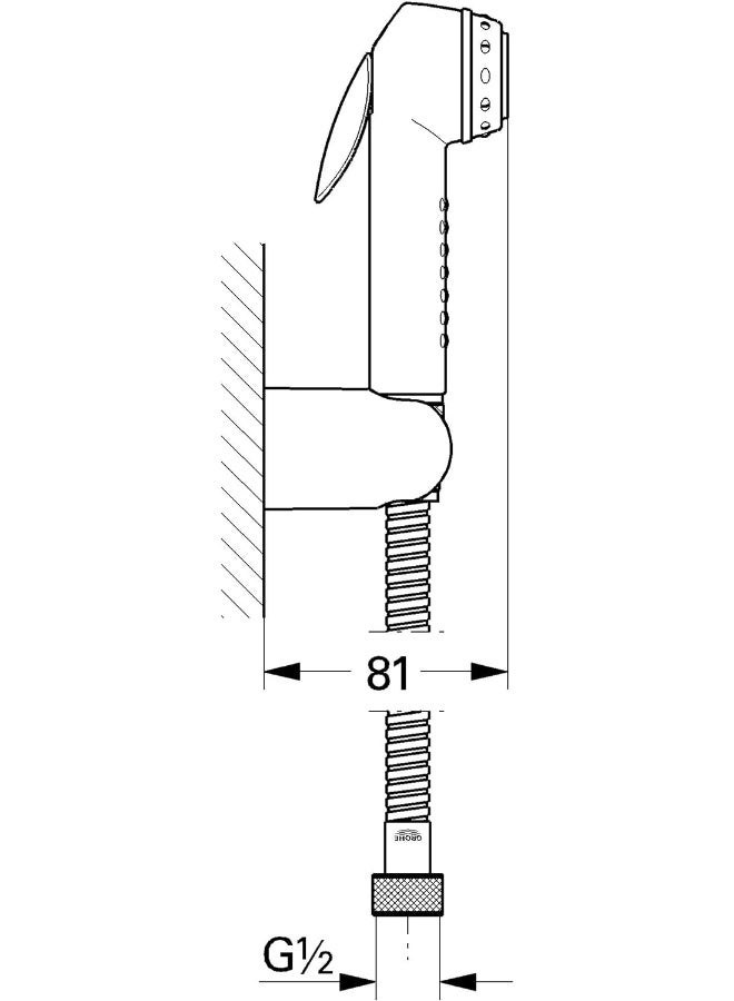 Bidet Sprayer And Bathroom Fixtures, Tempesta-F Trigger Spray 30 Wall Holder Set 1 Spray