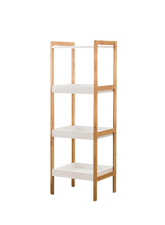 FFD 4 Tier Wooden Kitchen Storage Organizer Bathroom Shelf Flowers Plants Stand Wooden Standing Book Shelf Kitchen Storage Rack