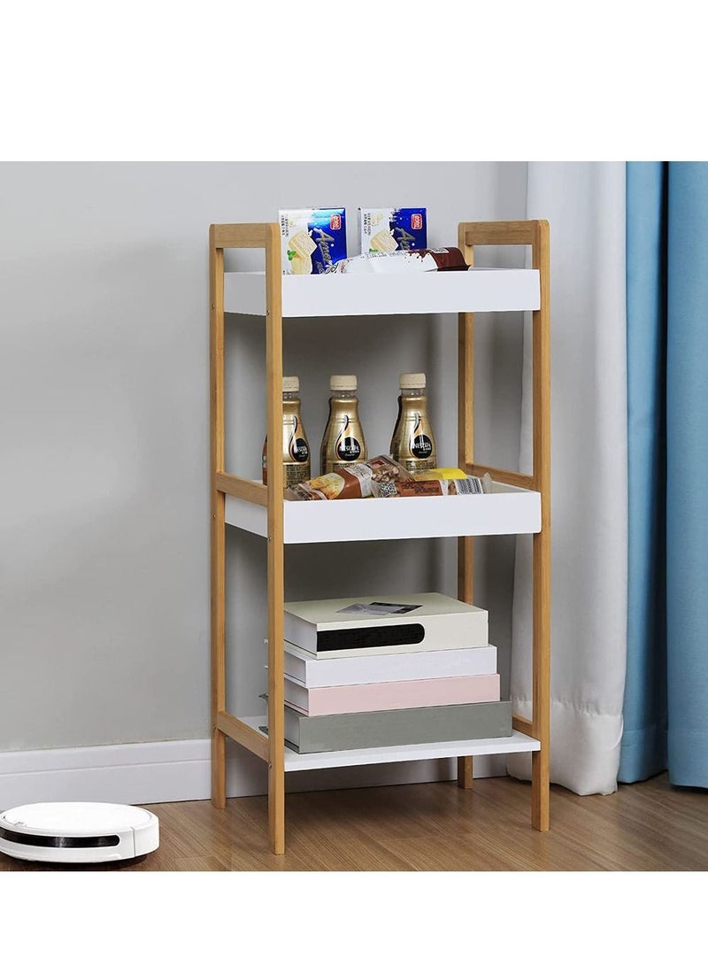 Bathroom Stand Wooden 3 Layer Corner Shelf Bathroom Organizer Kitchen Storage Stand Free Standing Sink Organizer