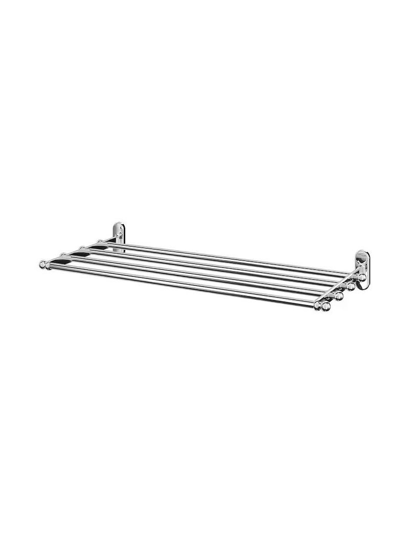 Wall shelf with towel rail, chrome effect68x28 cm