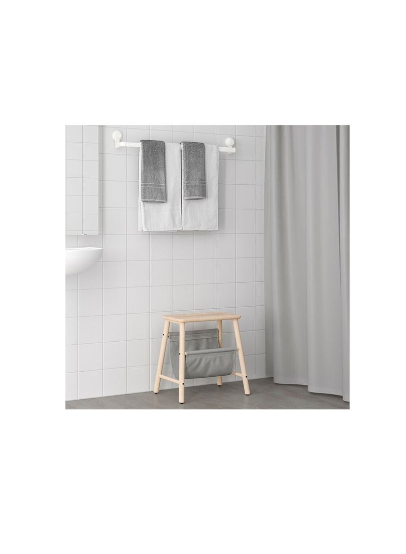 Towel rack with suction cup, white