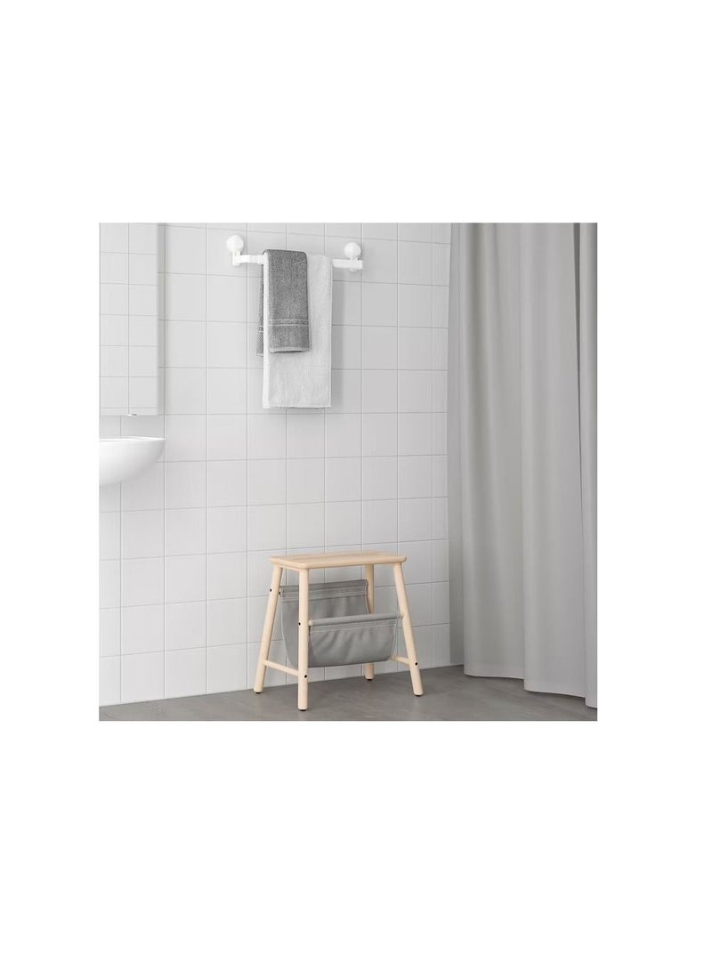 Towel rack with suction cup, white