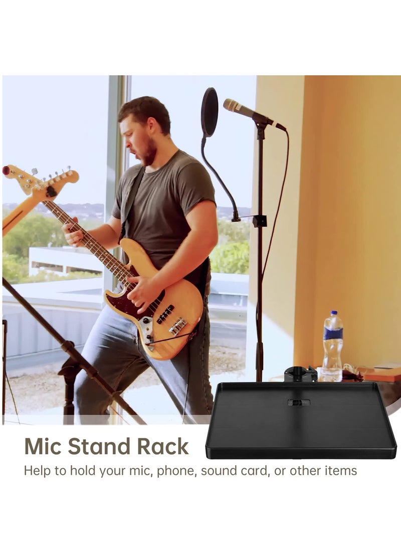 Microphone Stand Tray, 10.63 * 8.07’’ Large Universal Sound Card Tray, Large Universal Sound Card Tray, for Recording, Live Streaming, Stage Performance, Standard Tray