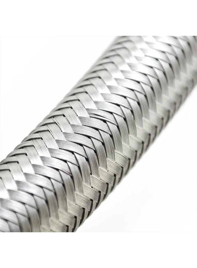 5 Meters Braided Hose, 1/2Inch Connector Anti-Explosion Flexible Stainless Steel Hot Cold Water Plumbing Pipe For Kitchen Faucet Sink Basin Bathroom Shower Shattaf Toilet Taps Heaters