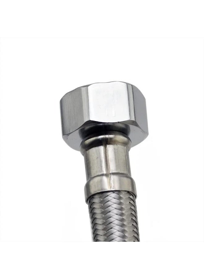 5 Meters Braided Hose, 1/2Inch Connector Anti-Explosion Flexible Stainless Steel Hot Cold Water Plumbing Pipe For Kitchen Faucet Sink Basin Bathroom Shower Shattaf Toilet Taps Heaters