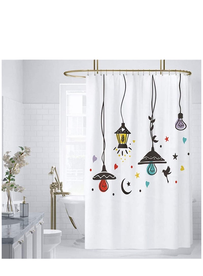 Shower Curtain Hooks, 12 Pcs Shower Curtain Rings, Stainless Steel Roller Rust-Resistant Balance Sliding Anti-Drop Double Shower Hooks for Curtain Bathroom Shower Curtains (Gold)