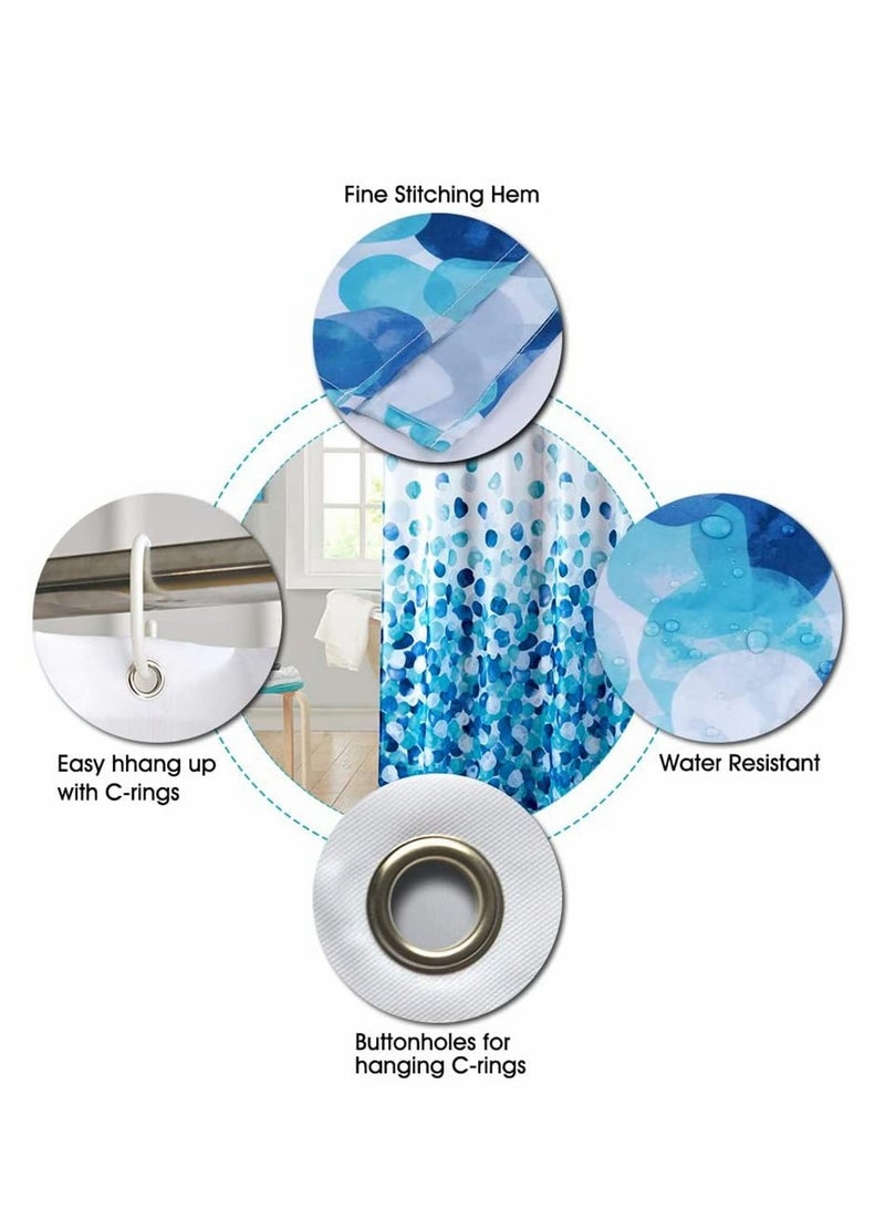 Fabric Shower Curtain Curtains with 12 Plastic Hooks Floral Shower Curtain Bathroom Fabric Fall Curtains Waterproof Colorful Funny with Standard Size Shower Curtain Set (72 x 78 inch)