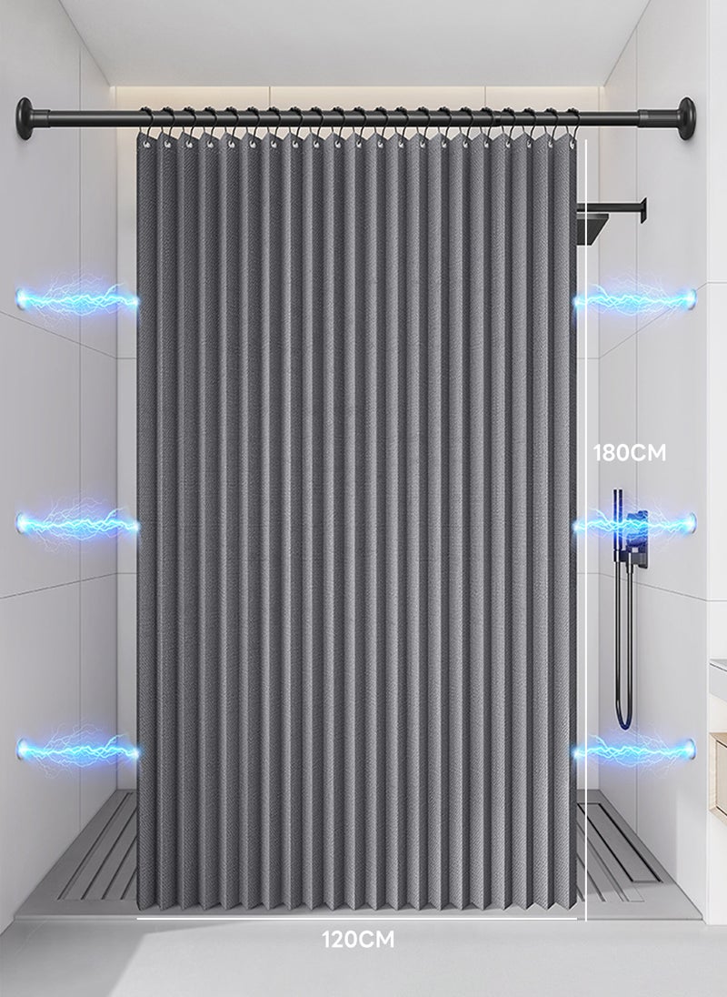 Bathroom Punch-Free Double-Sided Magnetic Shower Curtain, Mildew-Proof, Waterproof and Anti-Bacterial Shower Curtain 120*180CM