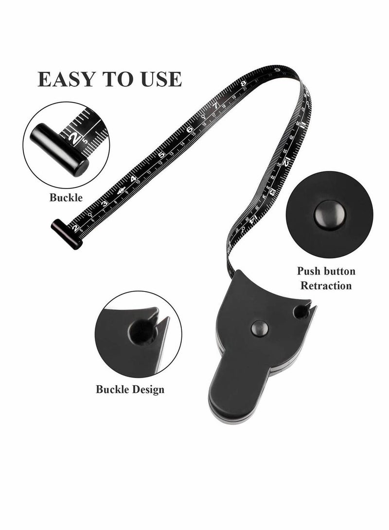 Body Fat Caliper and Measuring Tape for Skin Fold Analyzer BMI Measurement Tool Measure Lock Pin 2 Pack