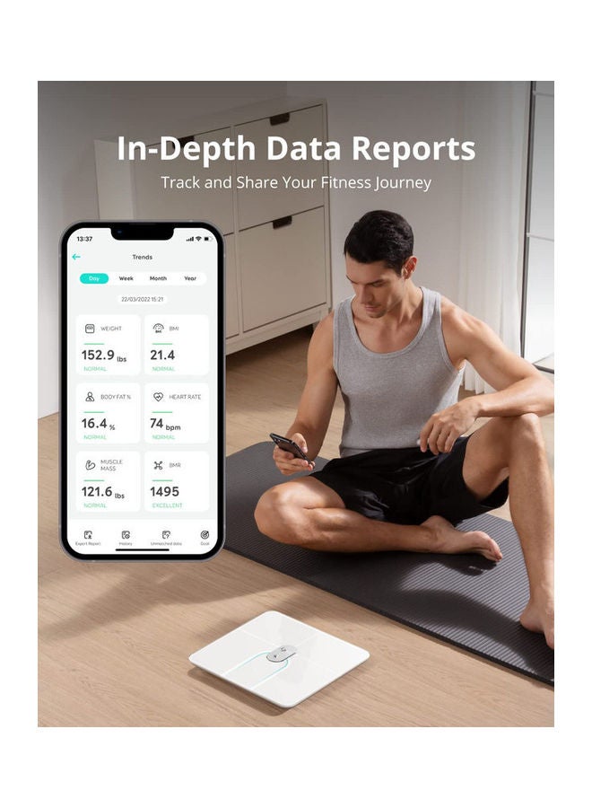 Smart Scale P2 Pro, Weight Scale With Wi-fi, Bluetooth, 16 Measurements Including Weight, Heart Rate, Body Fat, Bmi, Muscle And Bone Mass, 3d Virtual Body Mode, 50 G/0.1 Lb