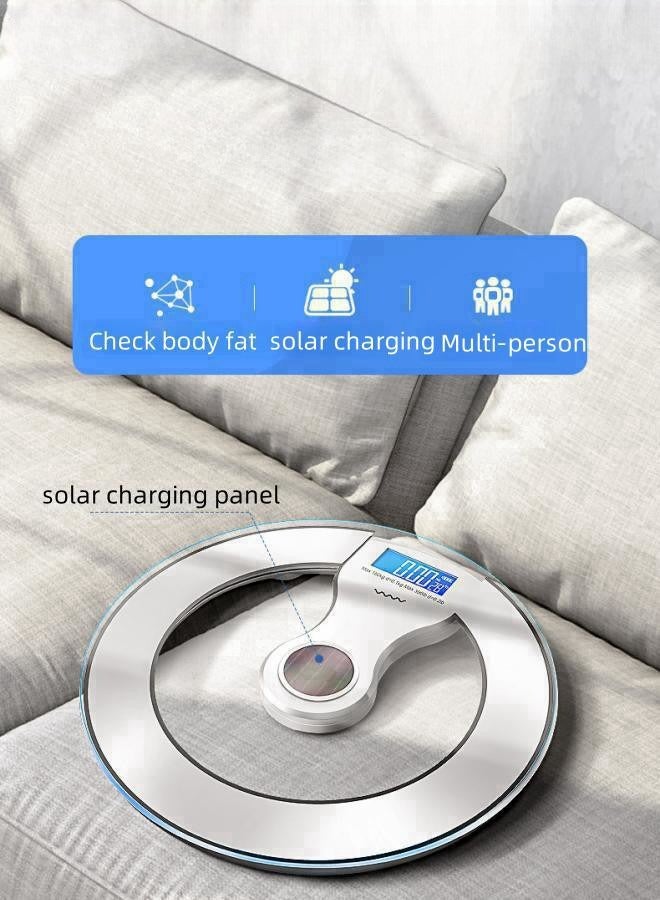 Large Size Solar Rechargeable Home Body Fat Measurement Smart Scale Supports English and Arabic