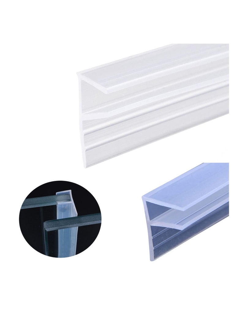 Glass Door Seal Strip, Frameless Shower Sweep, Bottom Side/Corner Side Strip Rubber, Stop Leaks and Create a Water Barrier, 10mm Thickness, 5M Length (Corner Type)