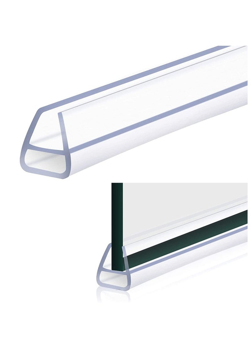 Glass Door Seal Strip, Frameless Shower Sweep, Bottom Side/Corner Side Strip Rubber, Stop Leaks and Create a Water Barrier, 10mm Thickness, 5M Length U Type