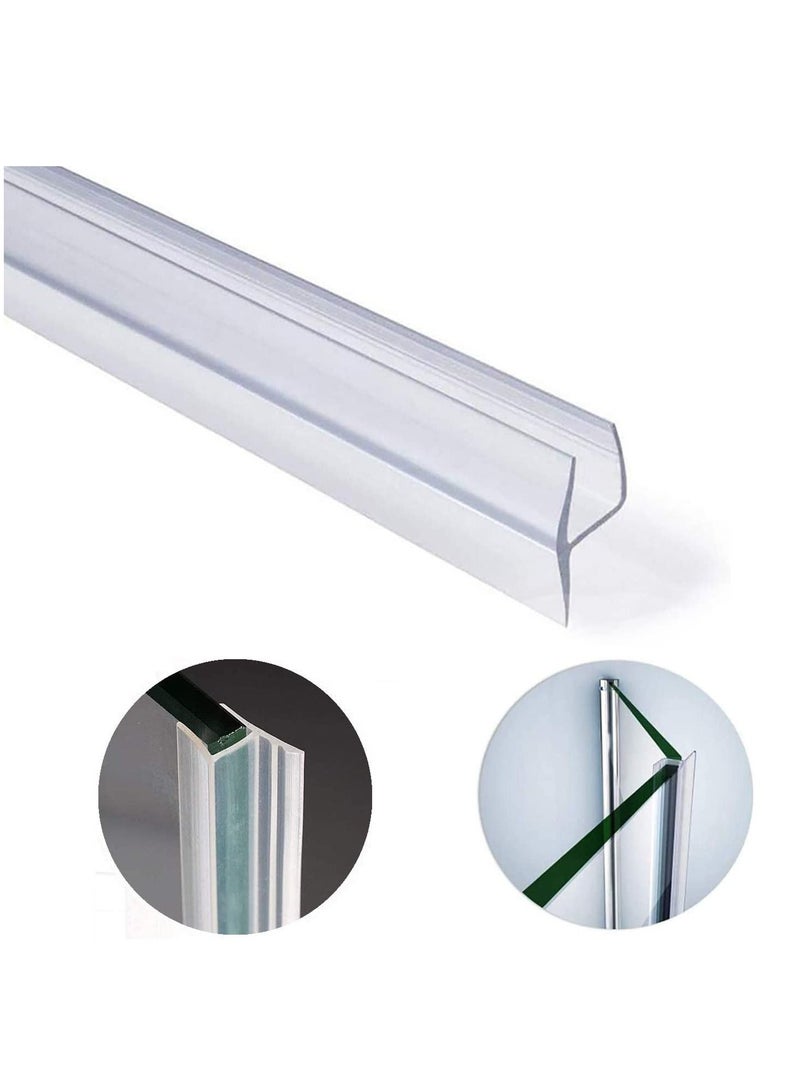 Glass Door Seal Strip, Frameless Shower Sweep, Bottom Side/Corner Side Strip Rubber, Stop Leaks and Create a Water Barrier, 10mm Thickness, 5M Length h Type