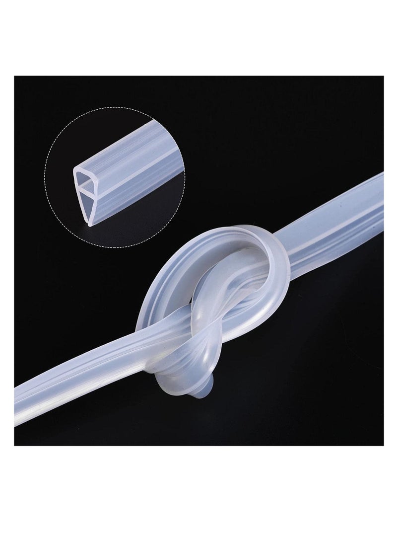 Glass Door Seal Strip, Frameless Shower Sweep, Bottom Side/Corner Side Strip Rubber, Stop Leaks and Create a Water Barrier, 10mm Thickness, 5M Length U Type