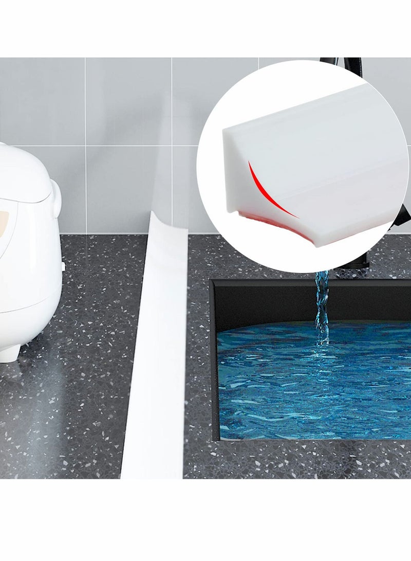 Collapsible Shower Water Dam, Threshold Stopper Barrier, and Retention System Keeps Inside Dry Wet Separation Suitable for Bathroom Kitchen (78Inch)