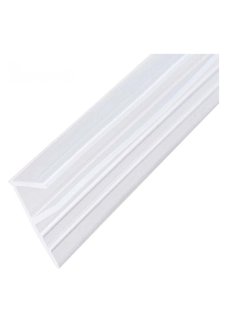 Glass Door Seal Strip, Frameless Shower Sweep, Bottom Side/Corner Side Strip Rubber, Stop Leaks and Create a Water Barrier, 10mm Thickness, 5M Length (Corner Type)