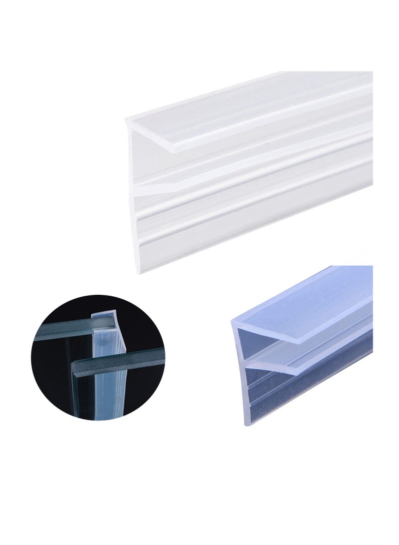 Glass Door Seal Strip, Frameless Glass Shower Door Sweep, Door Bottom Side/Corner Side Seal Strip Seal Rubber, Stop Shower Leaks and Create a Water Barrier, 10mm Thickness, 5M Length (Corner Type)